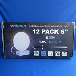 LED Recessed Light with Night Light - 12 Pack, 6”