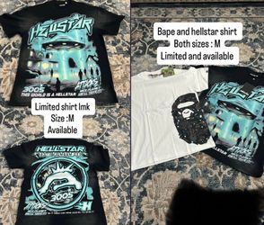 Bape shirts and essential hoodies and 1 hellstar