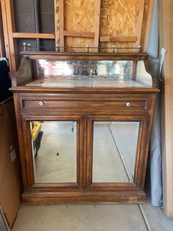 Vintage Mirrored Bar Cabinet