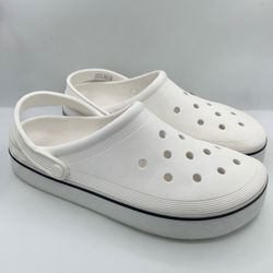 Crocs unisex off court platform white clogs sandals W12/M10
