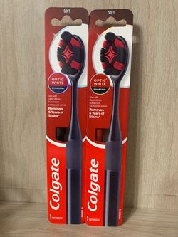 Colgate Optic White Charcoal Soft Toothbrushes, Price for Both