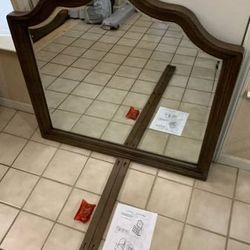 New Acme Furniture Weathered Oak Wood Dresser or Wall Hanging Mirror