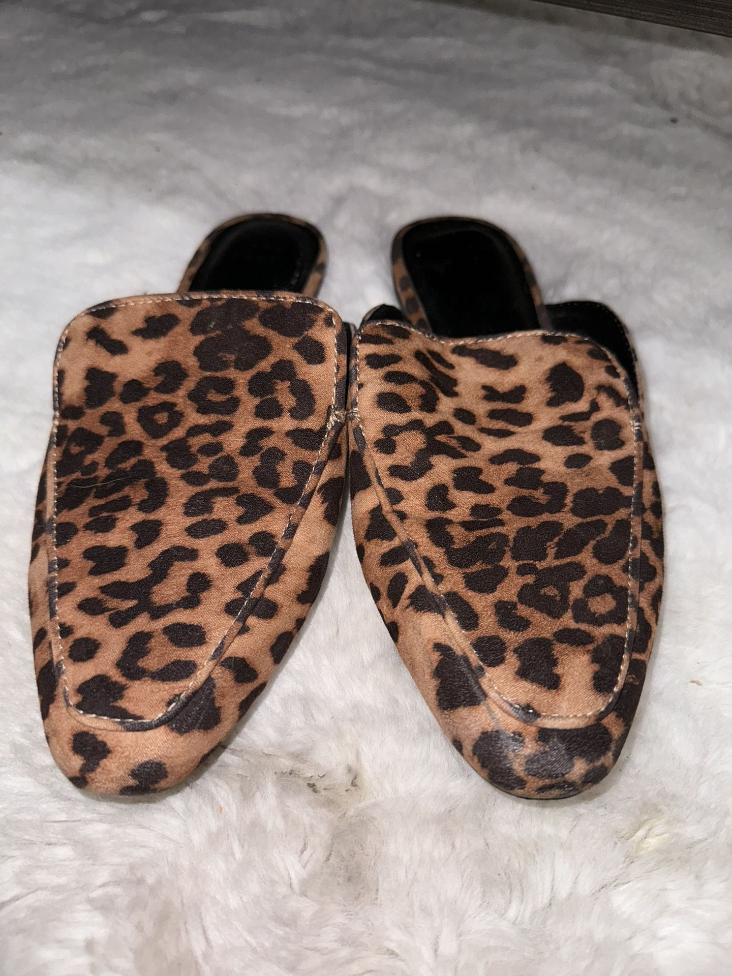 A New Day Women's Shoes Size 7 Leopard Print Flats Slides