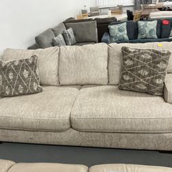 Beige Fabric Sectional Sofa 