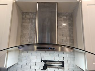 Ancona GCL636 36" Wall Mount Glass Canopy Range Hood with Night Light in Stainless Steel