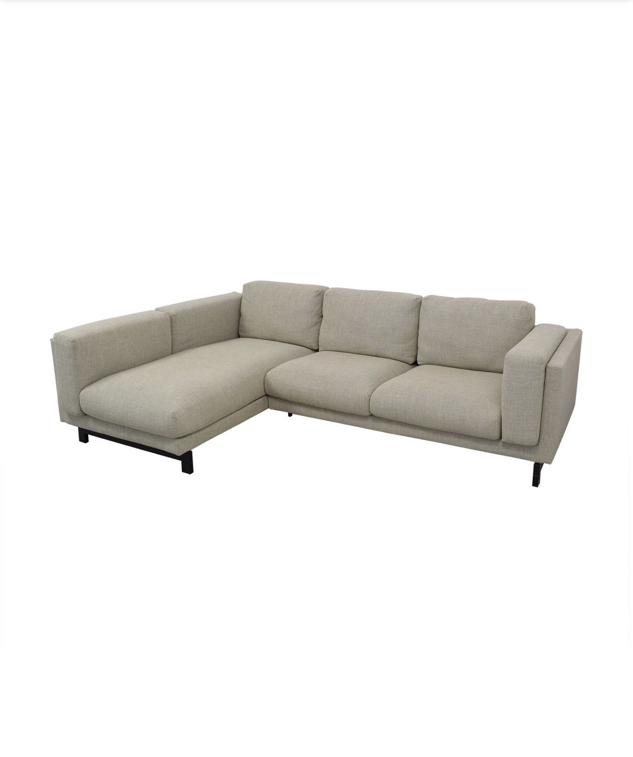 IKEA Nockeby Light Grey Sectional Couch Sofa Right Hand Side Chaise