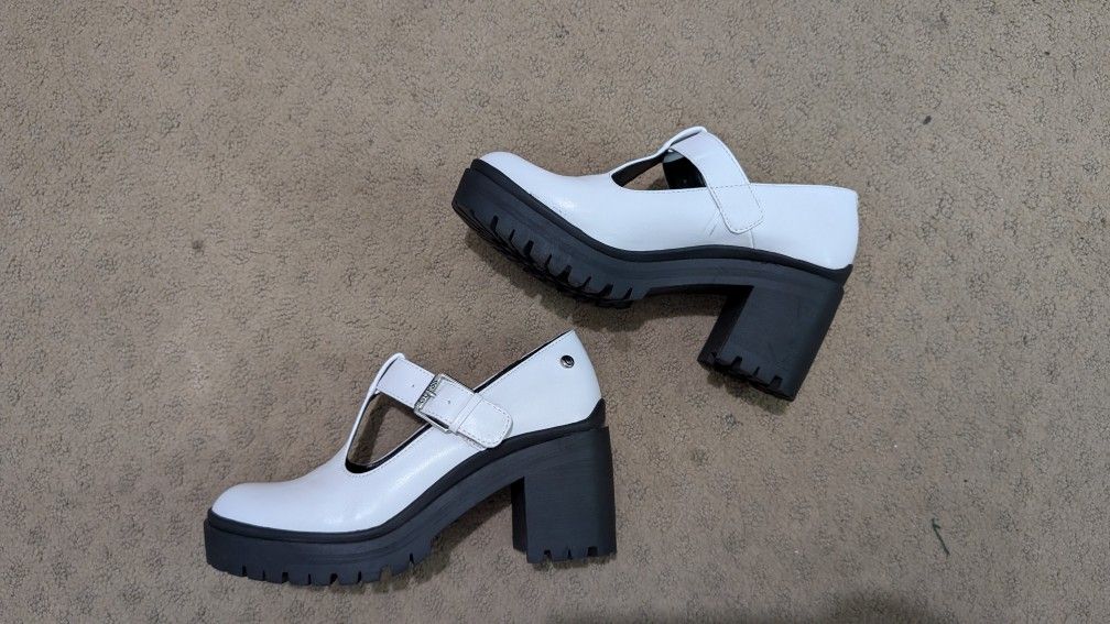 Guess Mary Jane Block Heel Loafers