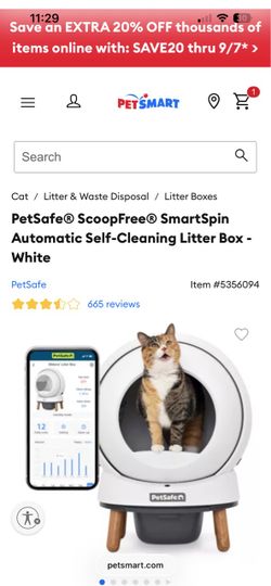 (White) Smartspin self cleaning litter box (Never used)