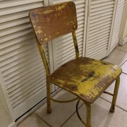 Kids Chair (Metal Frame, Wooden Seat & Back. ( Rustic Look)