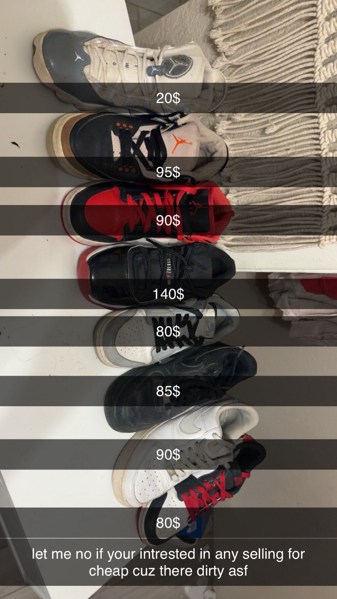 selling really cheap cuz dirty let me no if interested in any