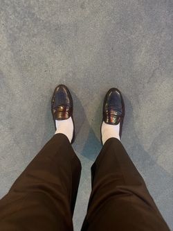 Stacy Adams Dark Burgundy Exotic Skin Penny Loafers