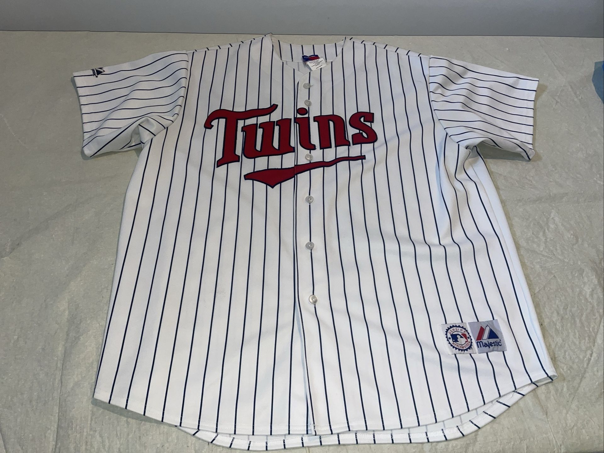 Minnesota Twins Majestic Jersey Men Xxl White Clean Vintage Stripe 2xl 90s