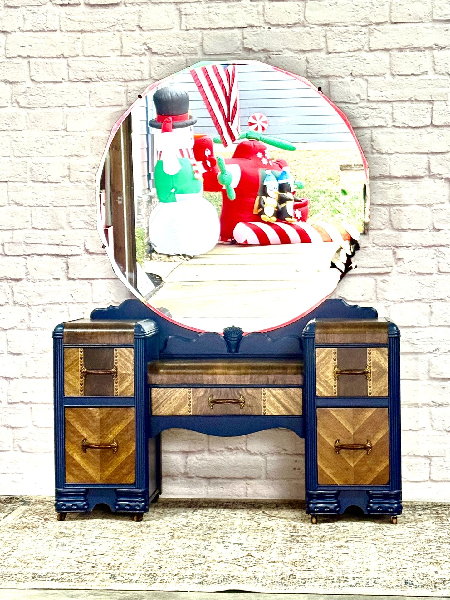 Vintage Dressing Table With Stool. 