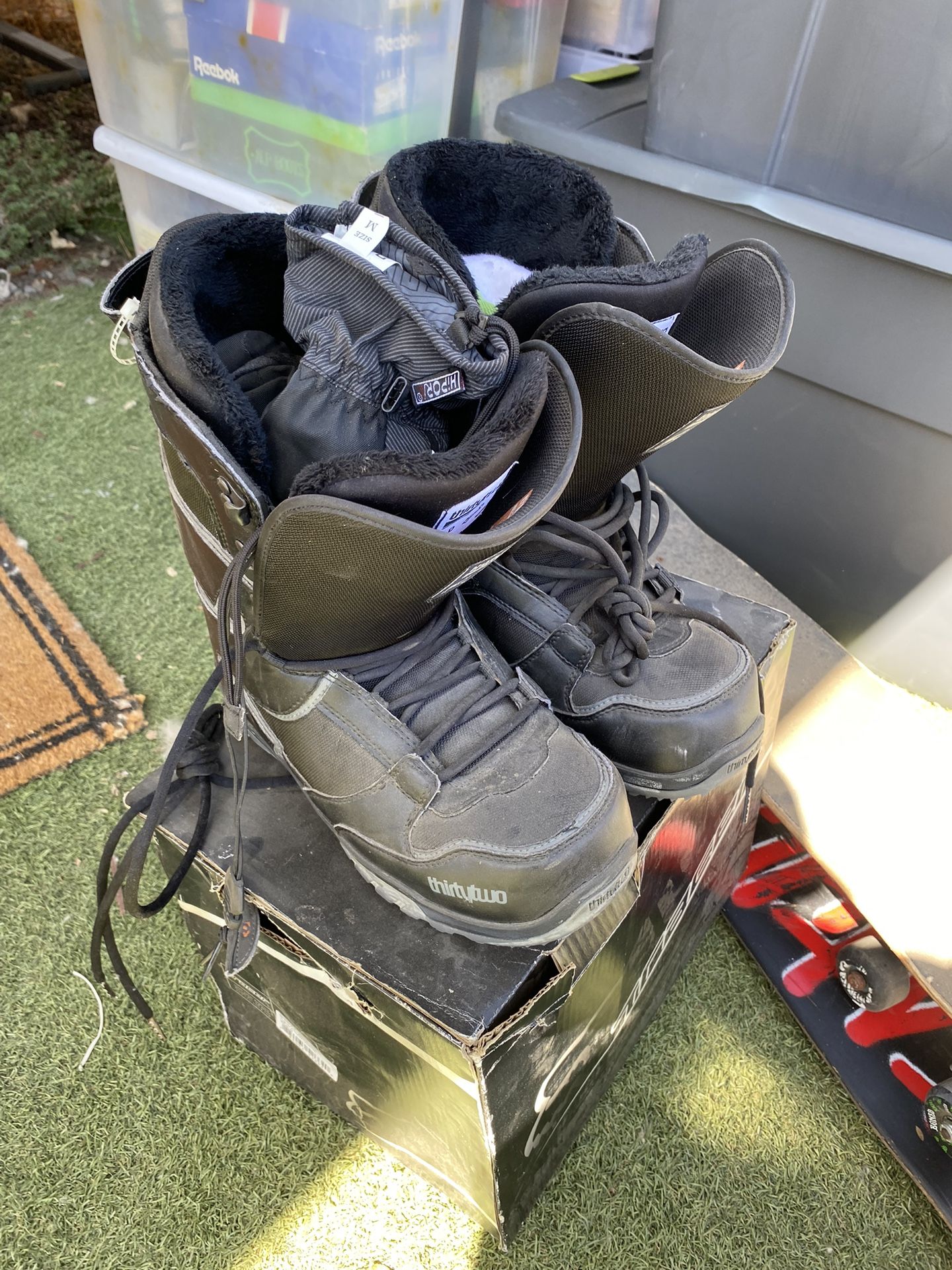 Snowboarding Boots And Gloves
