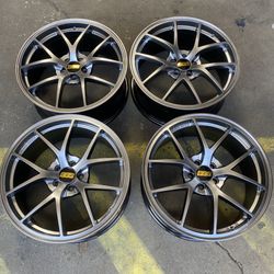 BBS RIA Style Hyper Black Wheels 18" 8J +40 (5X100) New Set of 4 Rims