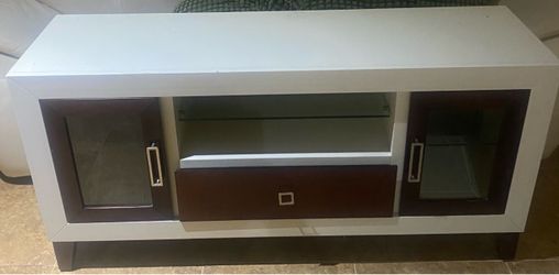 Two-Tone TV Stand with Storage