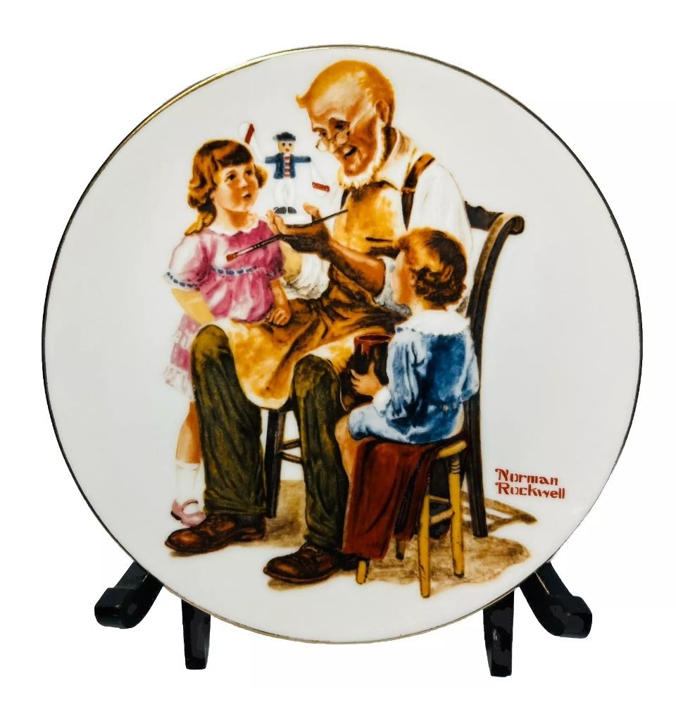 VINTAGE Norman Rockwell Plate, “The Toy Maker”Porcelain, 1982 Limited Edition