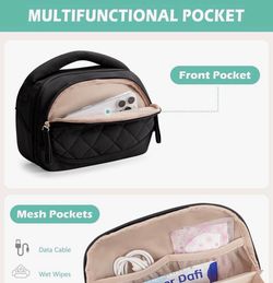 Quilted puffy portable breast pump bag