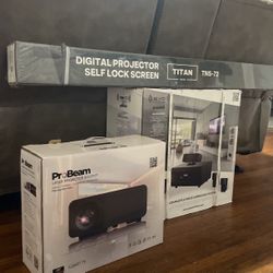 Full Set Projector Screen And Speakers