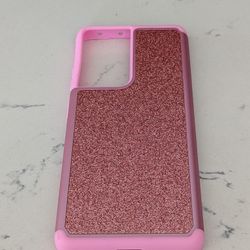 Samsung Galaxy S21 Ultra Pink Glitter Case