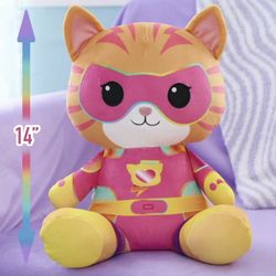 Disney Junior SuperKitties Charged Ginny Weighted Plush - New 2 lb Comfort Hug, Orange Tabby Cat