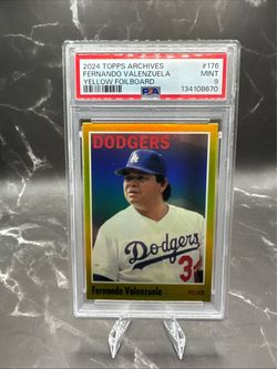 2024 Topps Archives Fernando Valenzuela Yellow Foilboard PSA 9