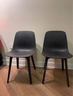 Set of 2 IKEA ODGER Chairs – Anthracite / Black