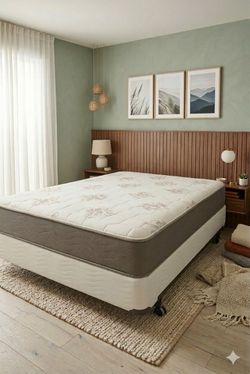 New queen mattress and box spring 2 pc bed frame is not included