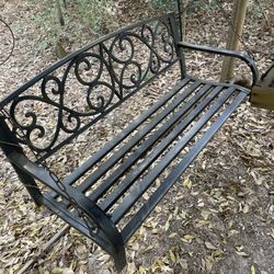 Black 5’ Metal Porch Swing With Chains