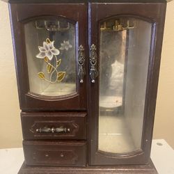 Vintage Jewelry Box Missing Knob On One Drawer 