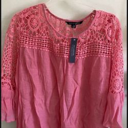 Lace Top With Raglan Sleeves