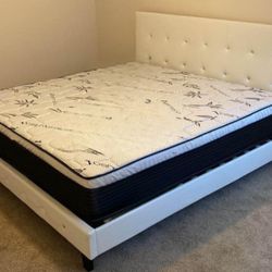 Bed Frame White Queen Size New (Mattress Dale For Separated )