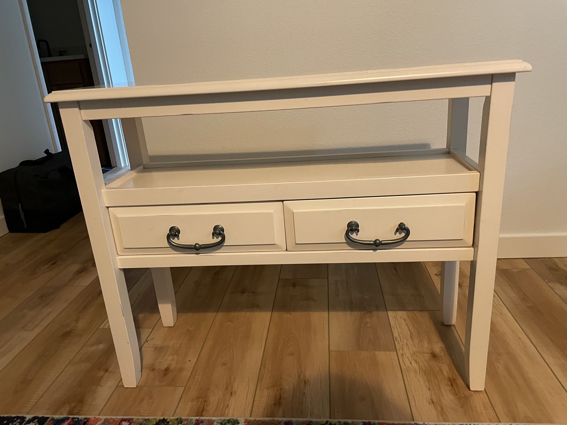 White 2 Drawer Console Table