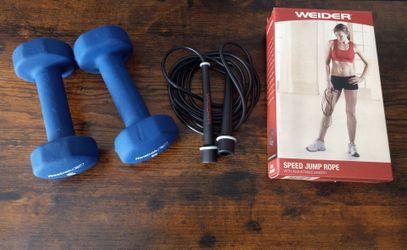 5 lb. Dumbbell Weights and Speed Jump Rope