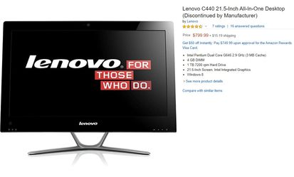 Lenovo Desktop SAMSUNG SSD 256 GB TOUCHSCREEN