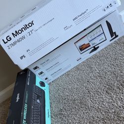 LG 27” Monitor And Logitech Wireless Combo