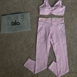 Alo Set Activewear Matching Set Pink Women Size Medium