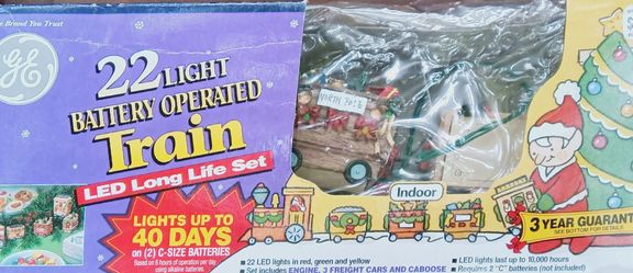 GE 22-Light Battery Operated LED Christmas Train Set