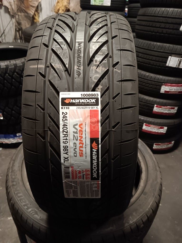 4 New Tires Installed/ Nuevas Llantas Instaladas 245/40/19 Hankook Tires 