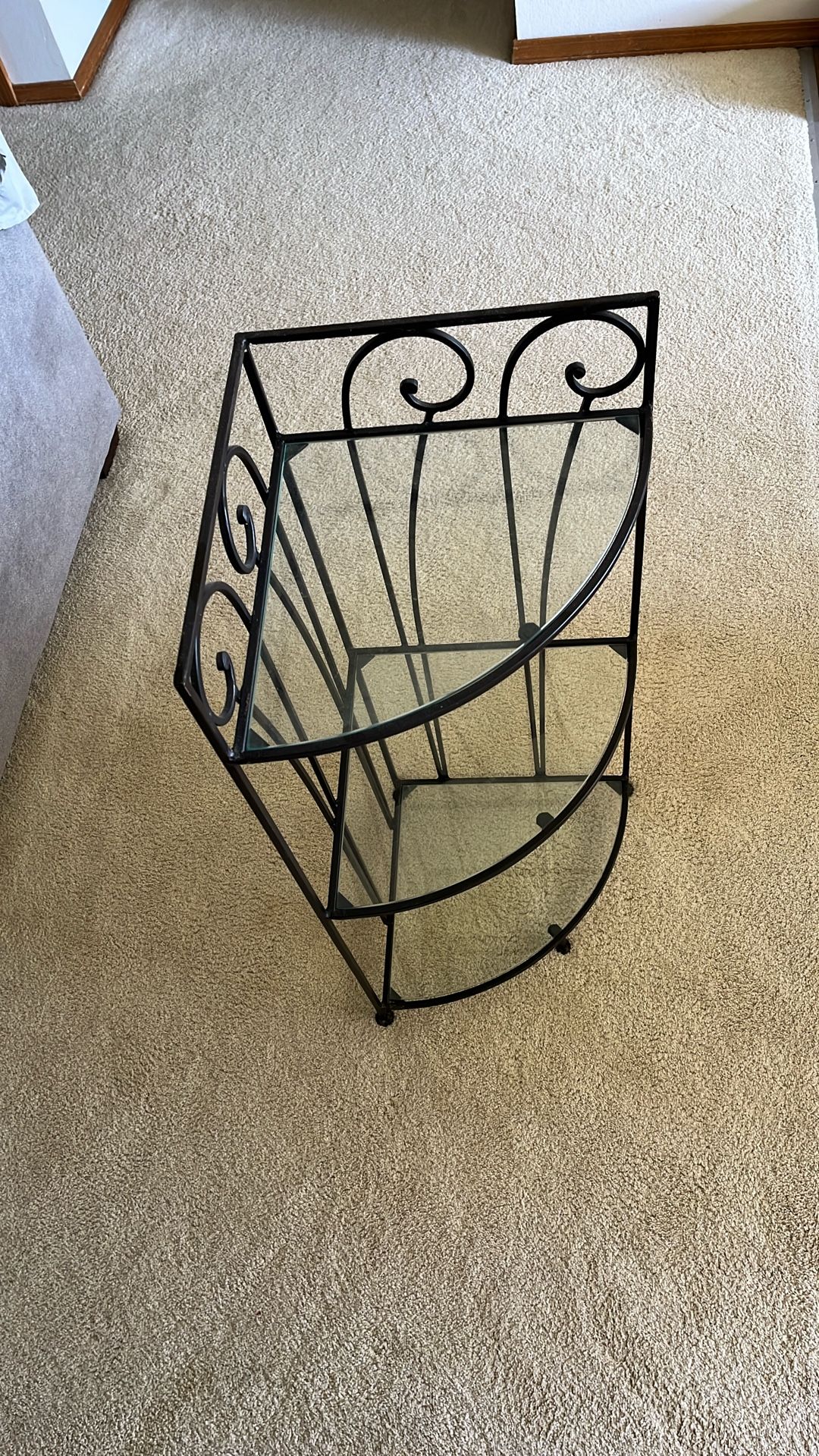 Corner Glass Shelf Stand