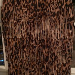 Chico Leopard Print Skirt Size 1 Polyester 4% Spandex 