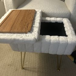 White Ottoman With Storage