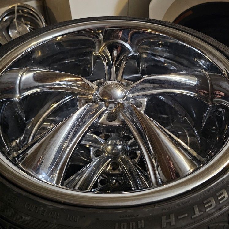 4- Boss Wheels With Tires,  5x4.75 Bolt Pattern,  20x8.5 