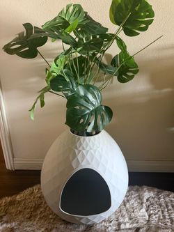 Hidden Cat Litter Box Enclosure, with Faux Plant & Pebbles Cat Litter Box with Ventilated Design, Home-Friendly, Easy to Assemble & Clean, for Living 