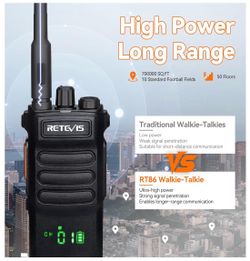 Retevis RT86B Two Way Radio – Long Range, Rechargeable, Heavy Duty Walkie Talkie