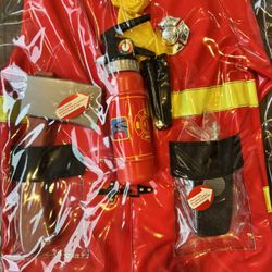 3+ Size Kids Firefighter Costume Brand New