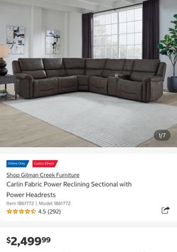 Power reclining sofa with power headrest new put together
