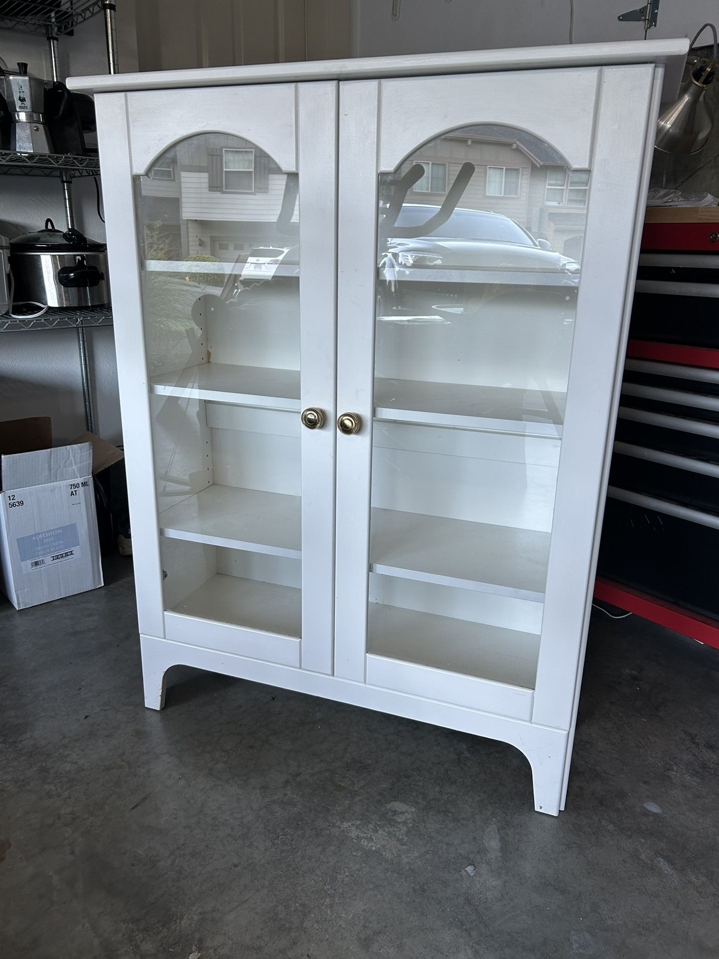 Wooden Cabinet With Glass Doors
