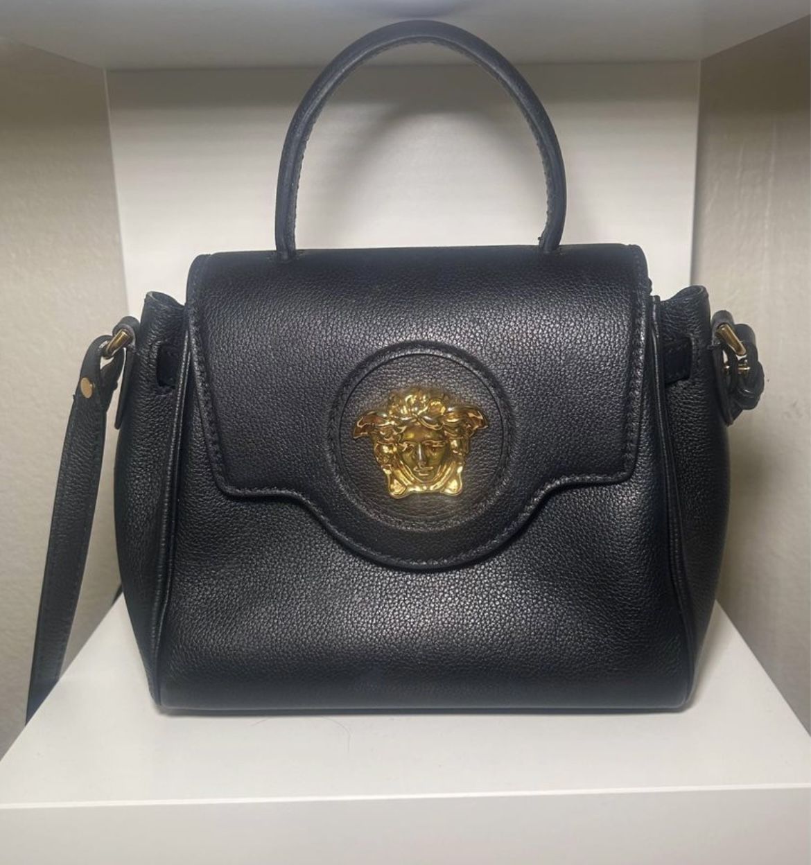 Versace La Medusa Leather Handbag