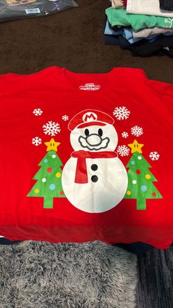 Super Nintendo World Christmas Mario Snowman T-Shirt